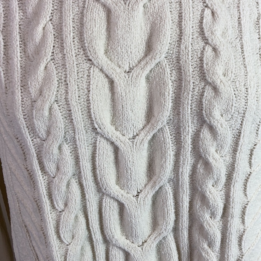 J.Jill Ivory Chenille Cable Knit Sweater Top Large - Picture 3 of 9
